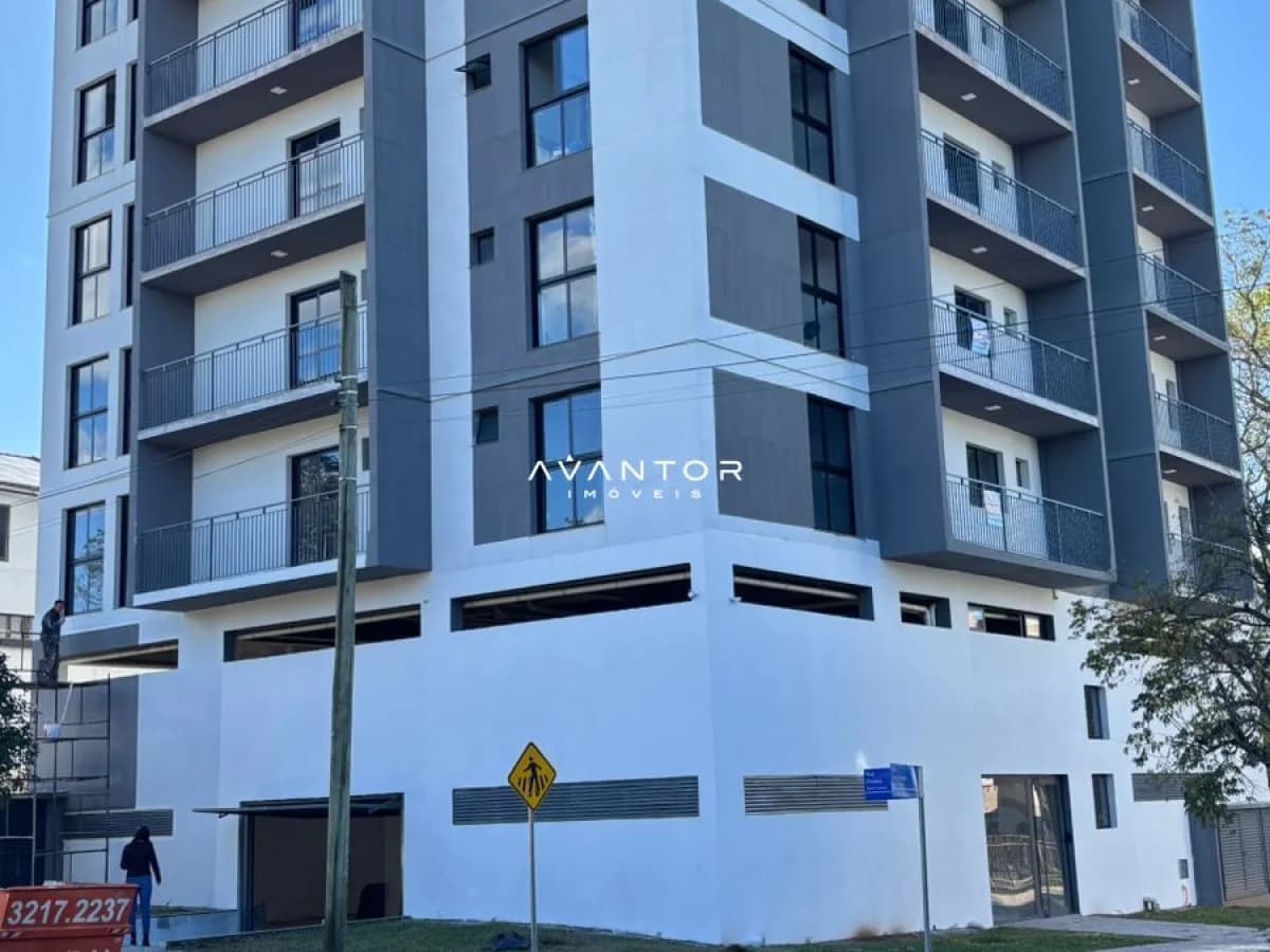 Fachada do prédio com sacadas — Apartamento com 1 quarto à venda no Camobi Smart Living, em Camobi, Santa Maria/RS