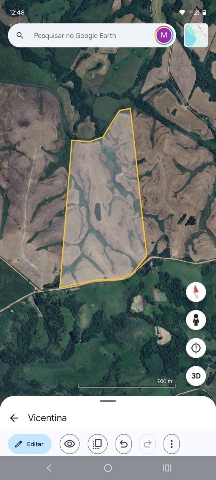 Terreno aéreo com demarcação de lotes — Campo à venda em Zona Rural, Cacequi/RS