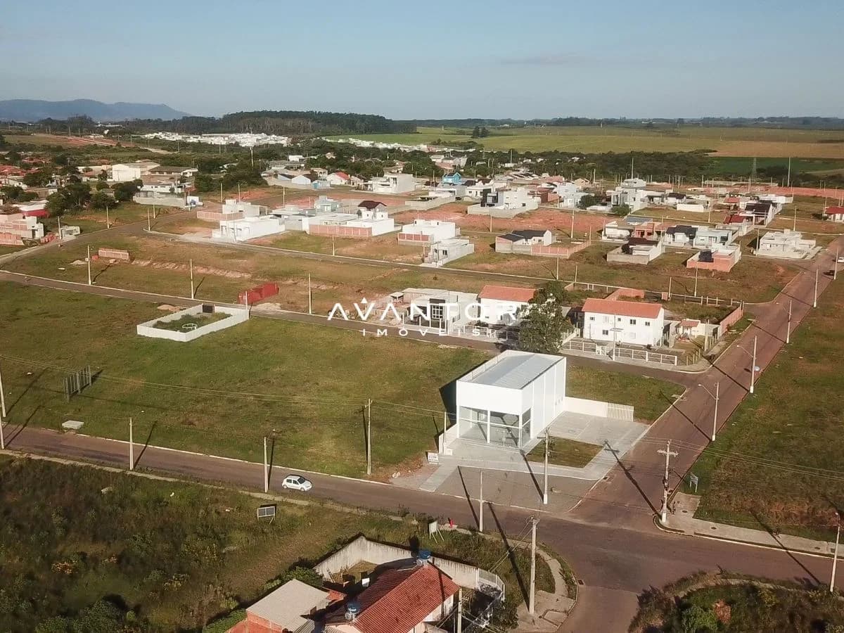 Vista aérea do loteamento e entorno — Terreno à venda no Galápagos Residencial, em Diácono João Luiz Pozzobon, Santa Maria/RS