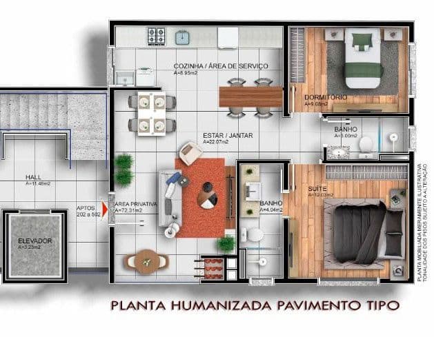 Residencial Carol- Bairro Lourdes, Apartamentos 2 quartos e box duplo de garagem — Apartamento com 2 quartos à venda em Nossa Senhora de Lourdes, Santa Maria/RS