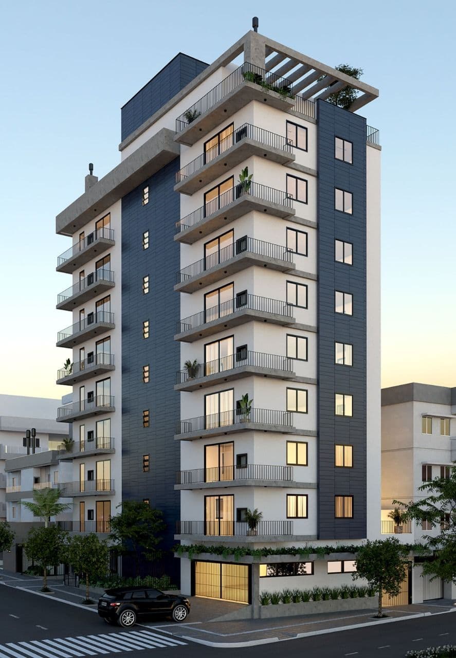Fachada do prédio com sacadas — Apartamento com 2 quartos à venda no Avenue Residence, em Duque de Caxias, Santa Maria/RS