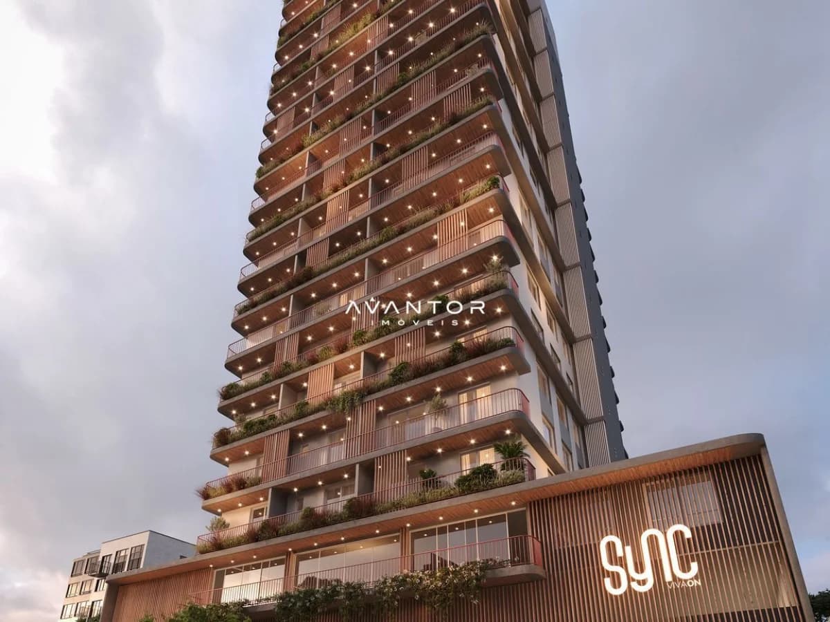Fachada do prédio com sacadas e vegetação — Apartamento com 2 quartos à venda em Nossa Senhora de Fátima, Santa Maria/RS