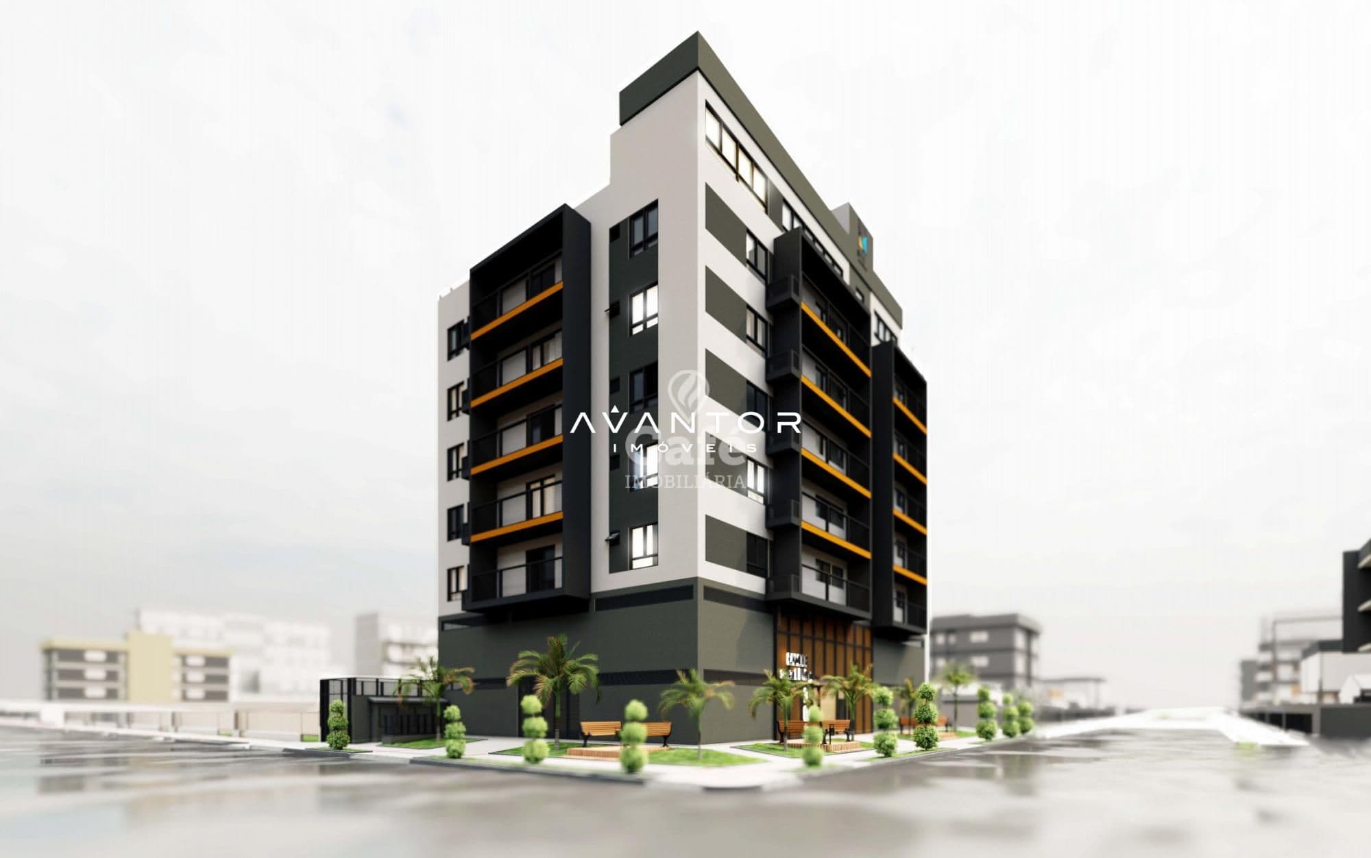 Fachada do prédio com sacadas — Apartamento com 1 quarto à venda no Camobi Smart Living, em Camobi, Santa Maria/RS