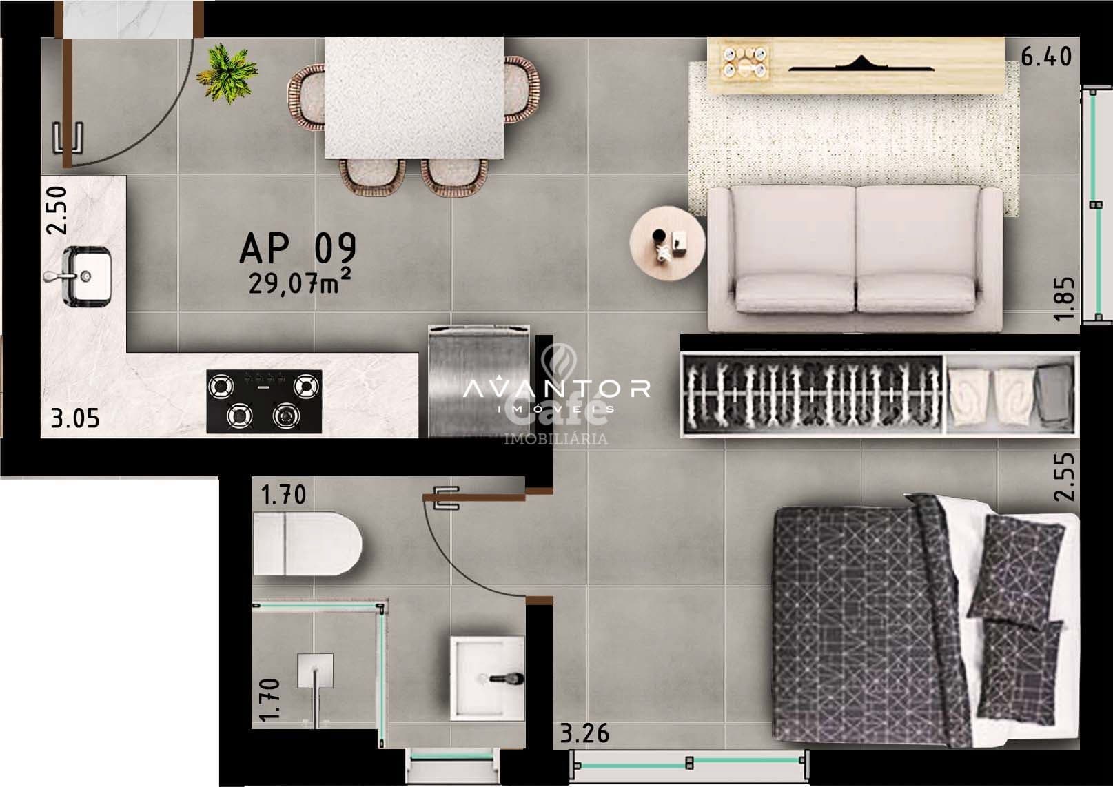 Apartamento com 1 quarto à venda no Camobi Smart Living, em Camobi, Santa Maria/RS — foto 16 de 18
