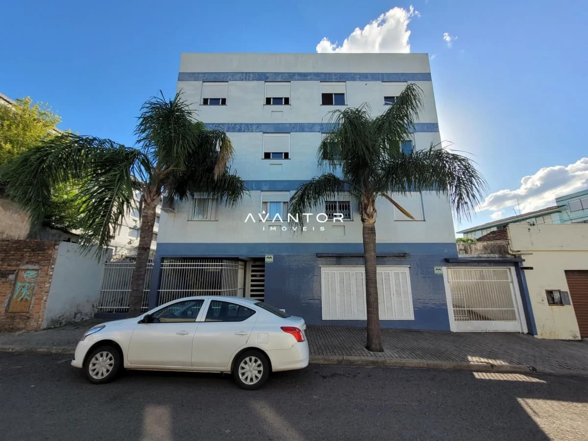 Fachada do prédio com garagem — Apartamento com 1 quarto para alugar no Residencial Villanova, em Centro, Santa Maria/RS