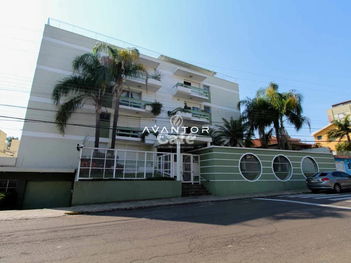 Fachada do prédio com garagem — Edifício Perola, Nossa Senhora de Fátima, Santa Maria/RS