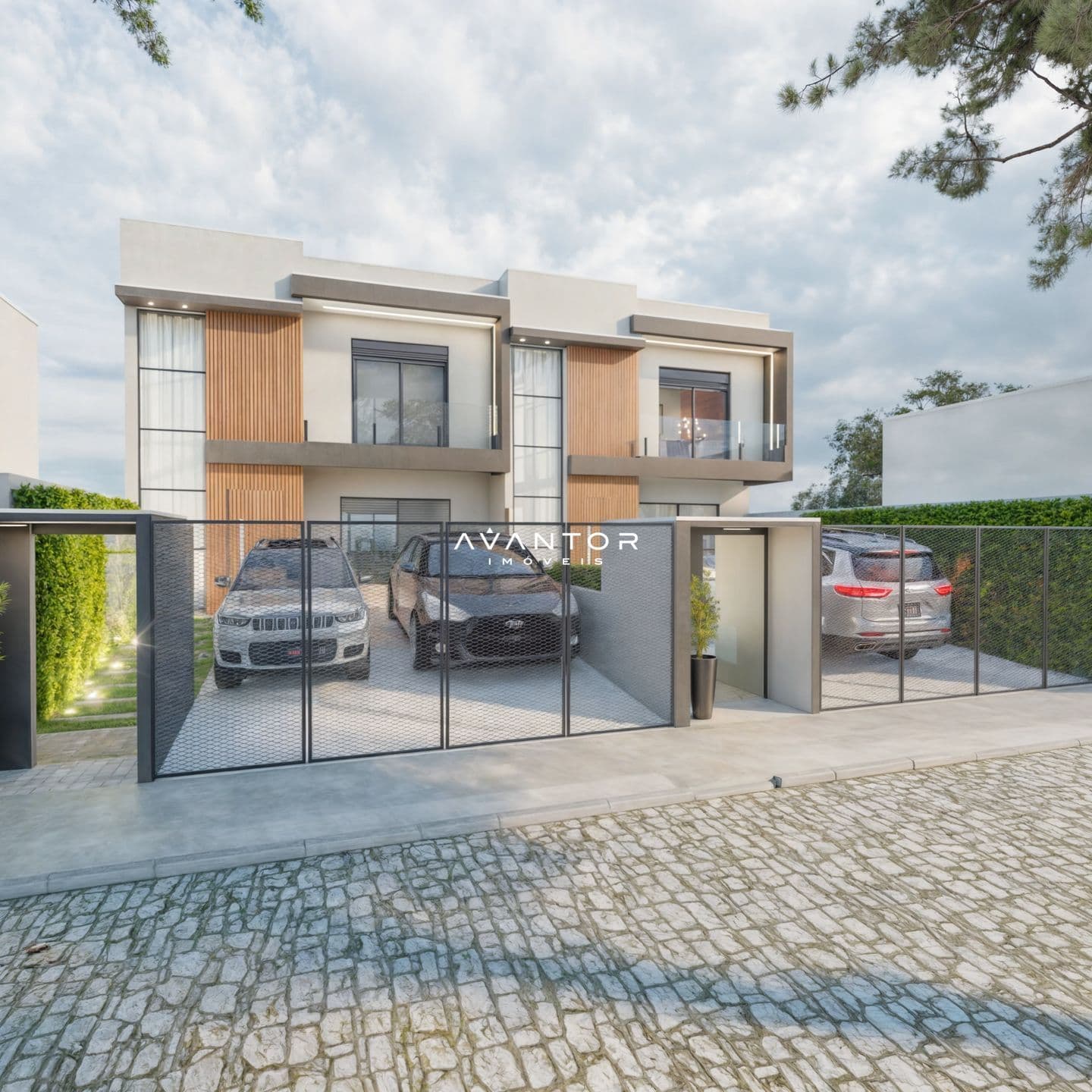 Fachada da casa com garagem — Casa com 3 quartos à venda em Camobi, Santa Maria/RS
