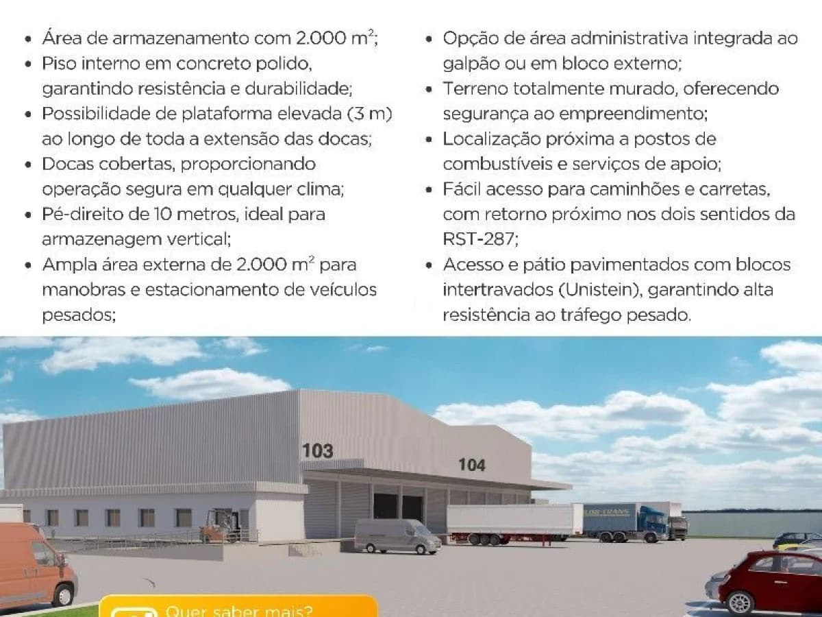 Pavilhão com 1 sala para alugar em Camobi, Santa Maria/RS