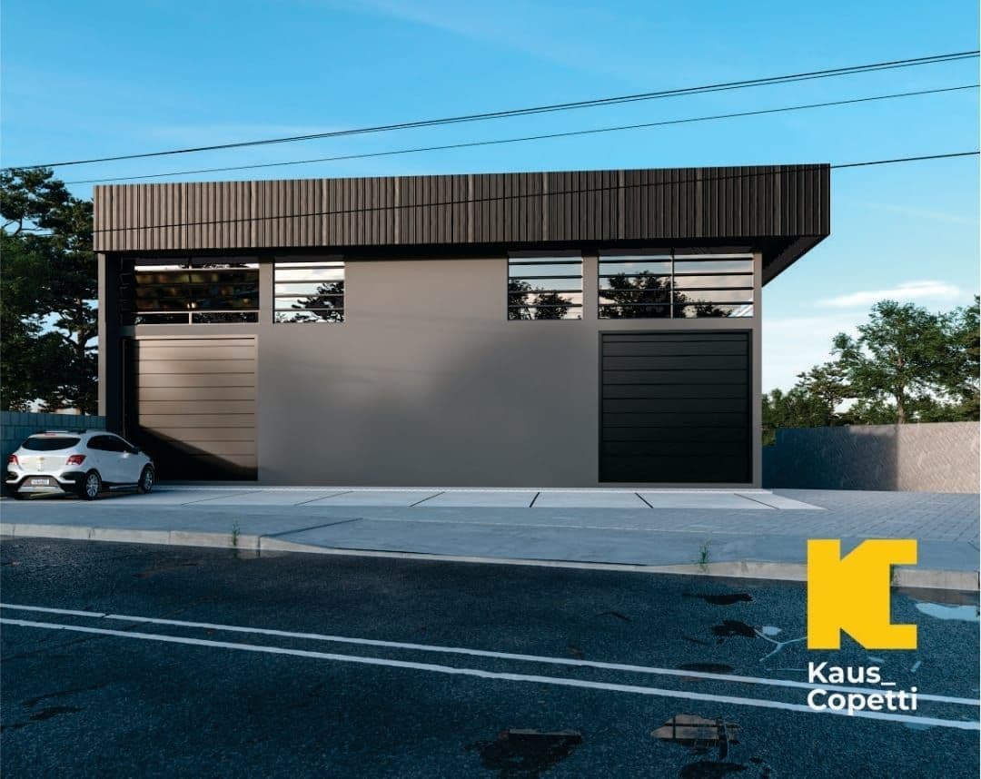 Fachada da casa com garagem — Pavilhão com 1 sala para alugar em São José, Santa Maria/RS
