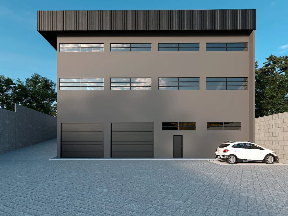 Fachada da casa com garagem — Pavilhão com 1 sala para alugar em São José, Santa Maria/RS