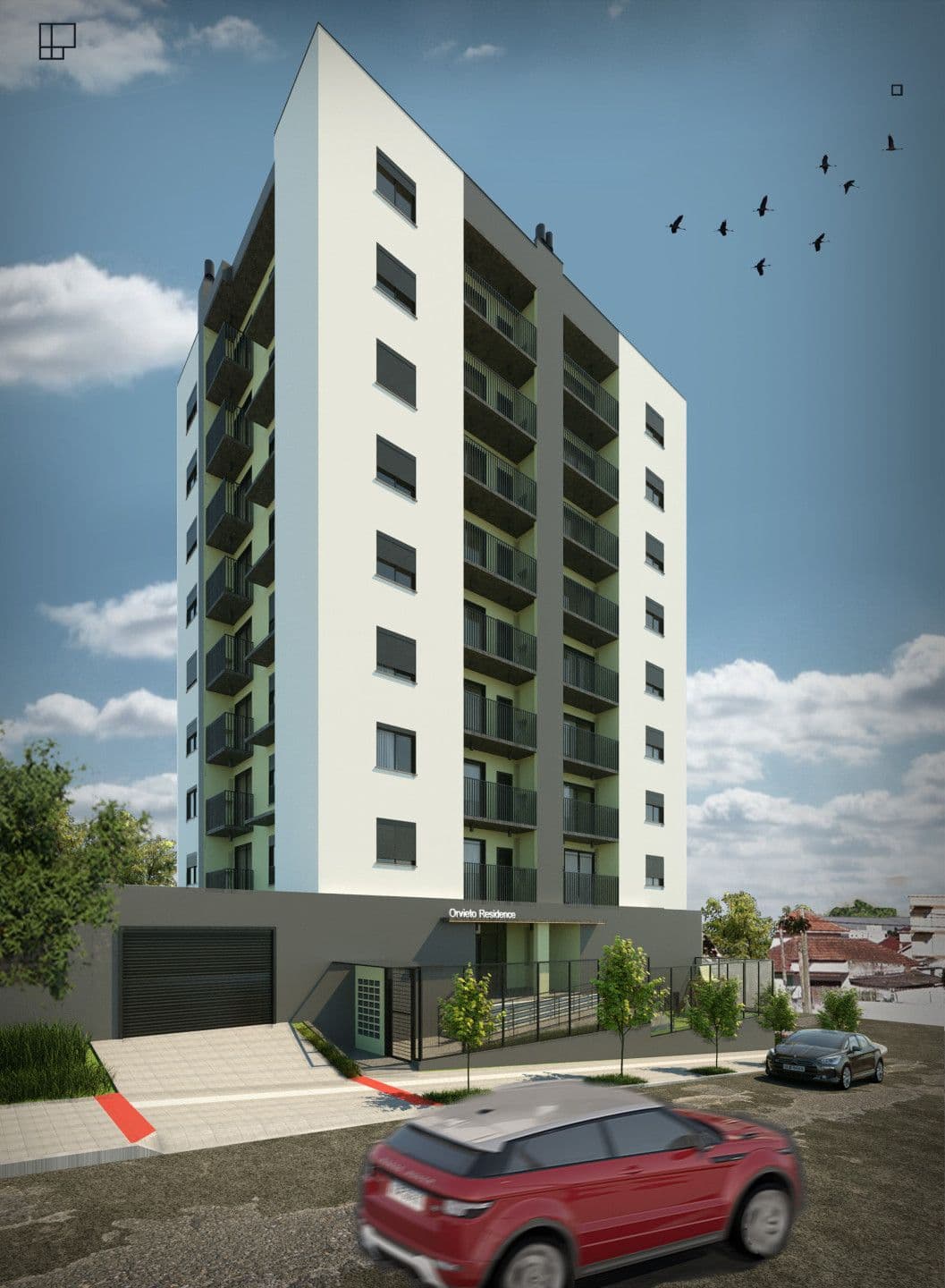 Fachada do prédio com sacadas — Apartamento com 2 quartos à venda no Orvieto Residence, em Noal, Santa Maria/RS