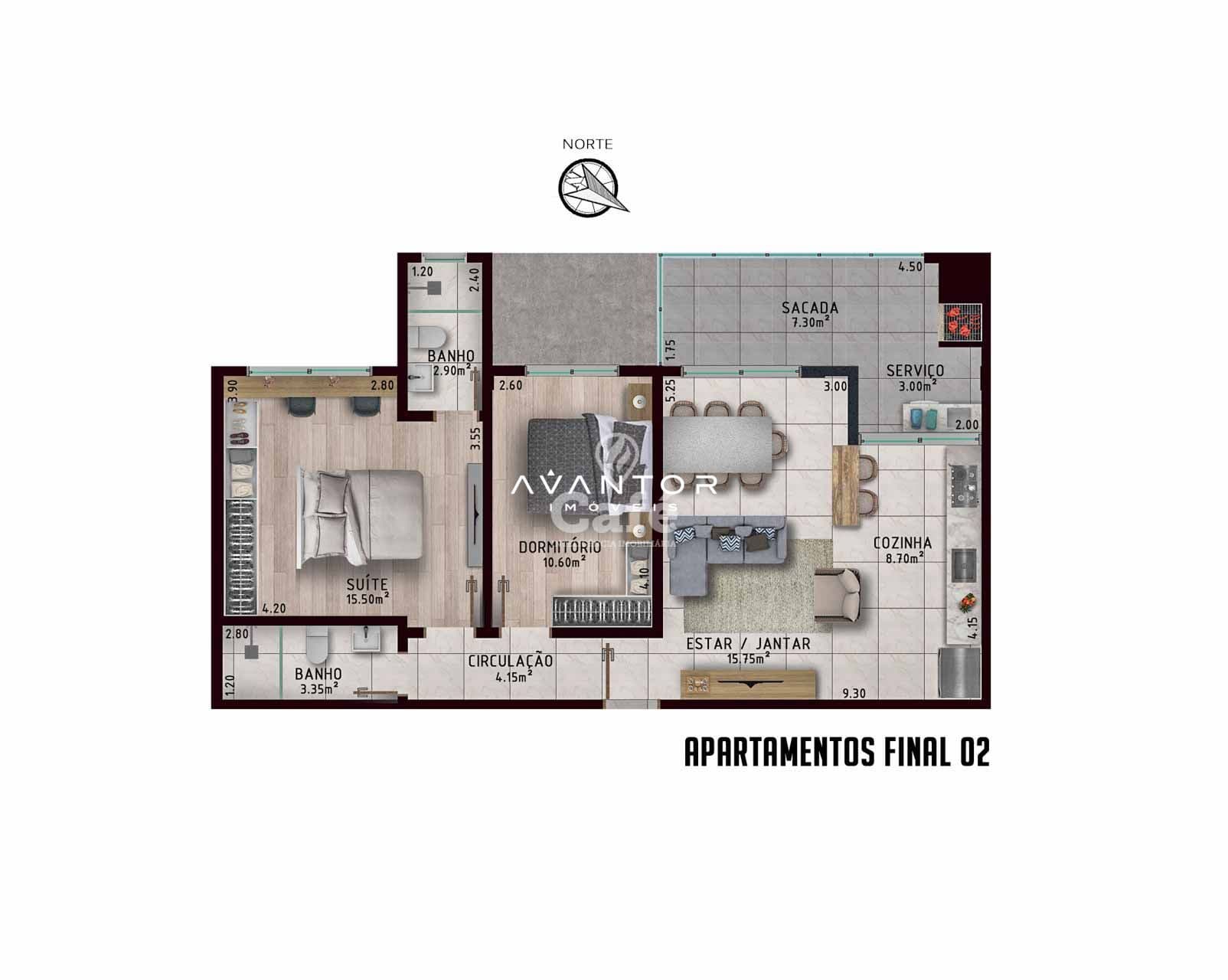 Apartamento com 2 quartos à venda no Flamboyant Residence, em Nossa Senhora de Fátima, Santa Maria/RS — foto 3 de 3