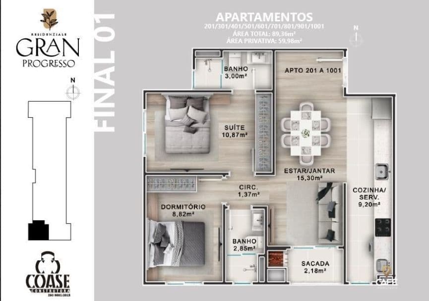 Apartamento com 2 quartos à venda no Residencial Gran Progresso, em Camobi, Santa Maria/RS — foto 6 de 7