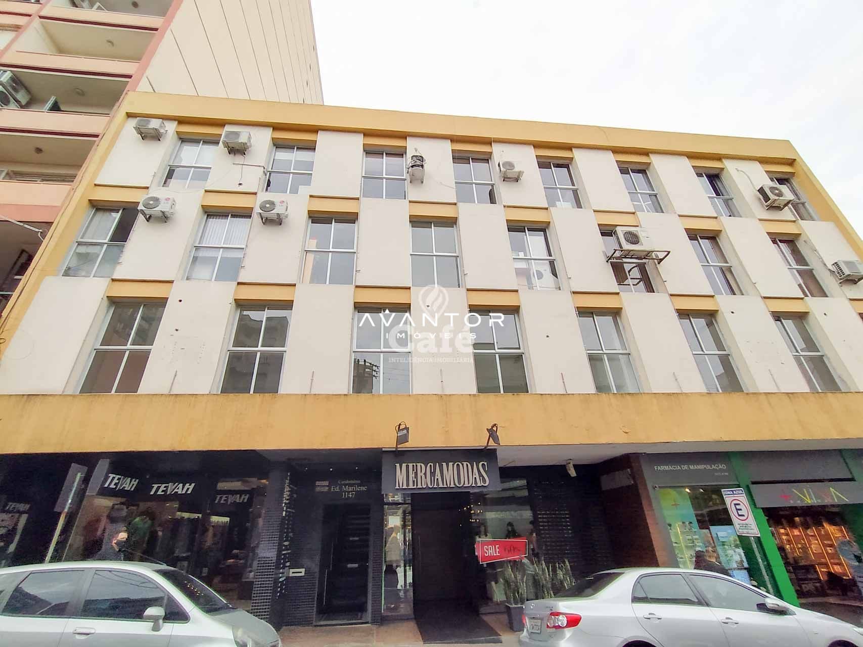 Fachada do prédio com acabamento amarelo — Sala Comercial com 2 salas à venda no Edifício Marilene, em Centro, Santa Maria/RS