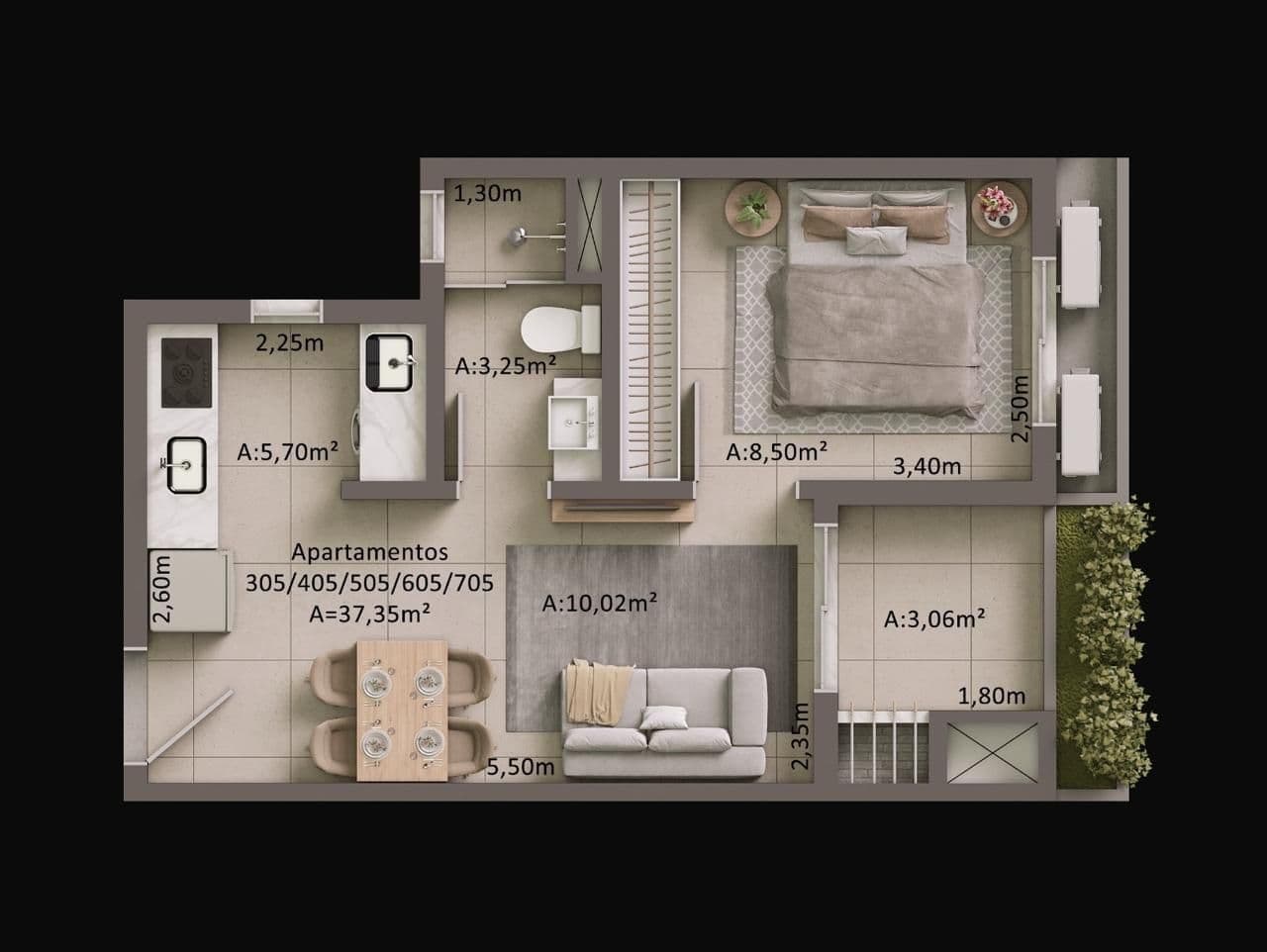 Apartamento com 1 quarto à venda no Residencial Amália, em Camobi, Santa Maria/RS — foto 3 de 8