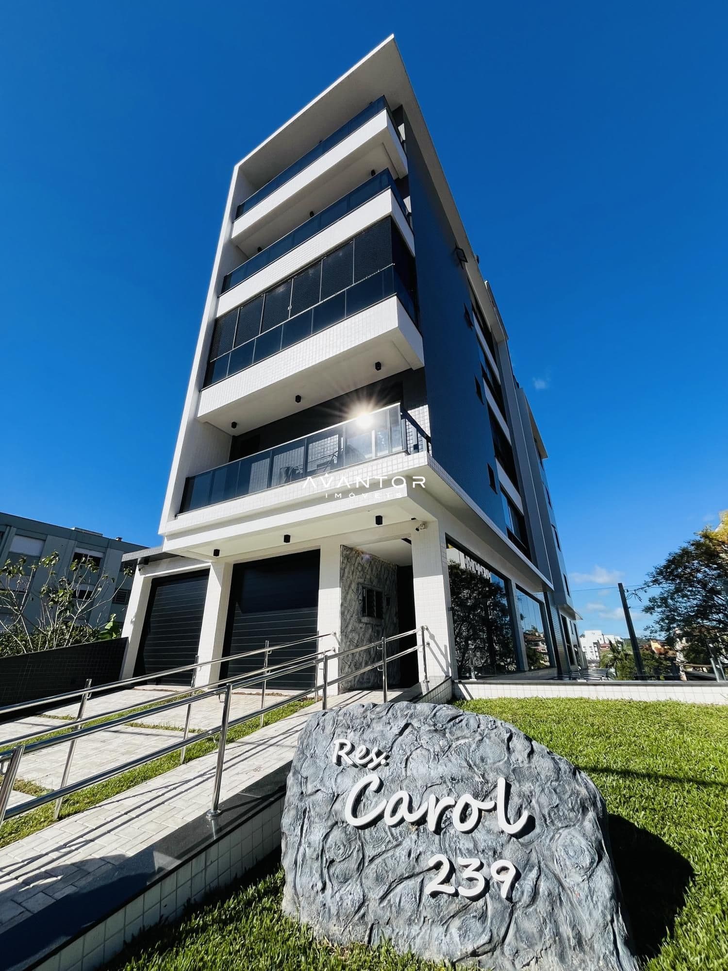 Fachada do prédio com sacadas — Apartamento com 2 quartos à venda em Nossa Senhora de Lourdes, Santa Maria/RS