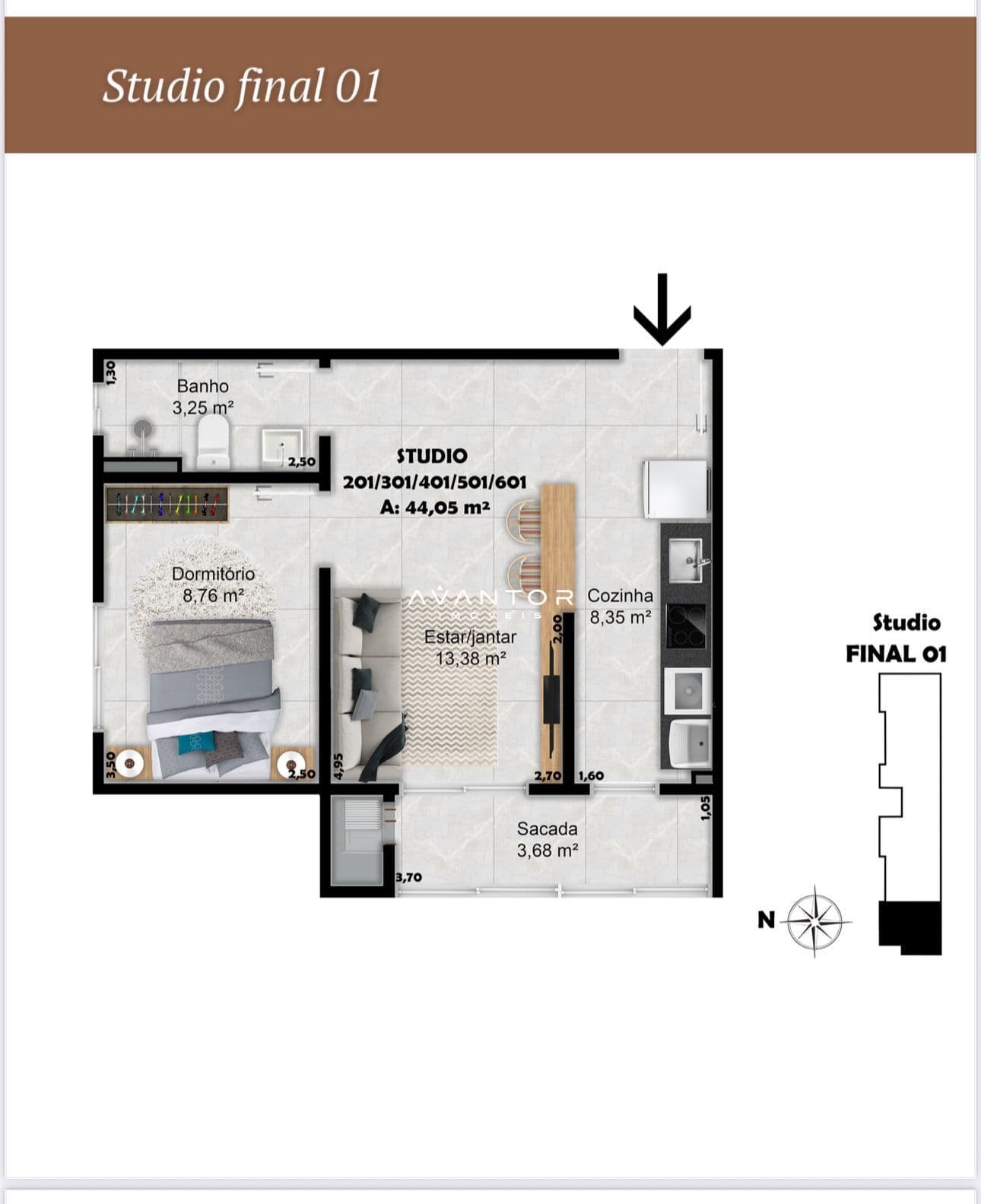 Apartamento com 1 quarto à venda no Edifício Studio Alfa, em Camobi, Santa Maria/RS — foto 35 de 36