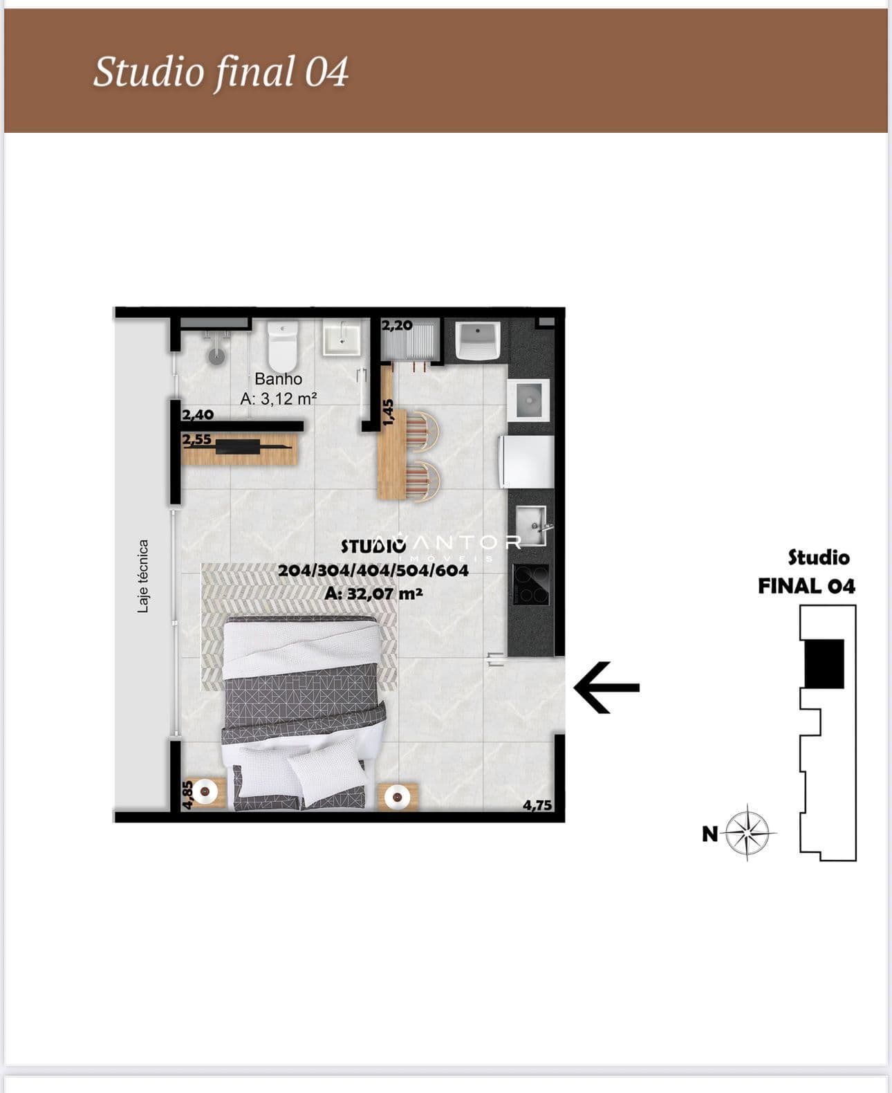 Apartamento com 1 quarto à venda no Edifício Studio Alfa, em Camobi, Santa Maria/RS — foto 32 de 33