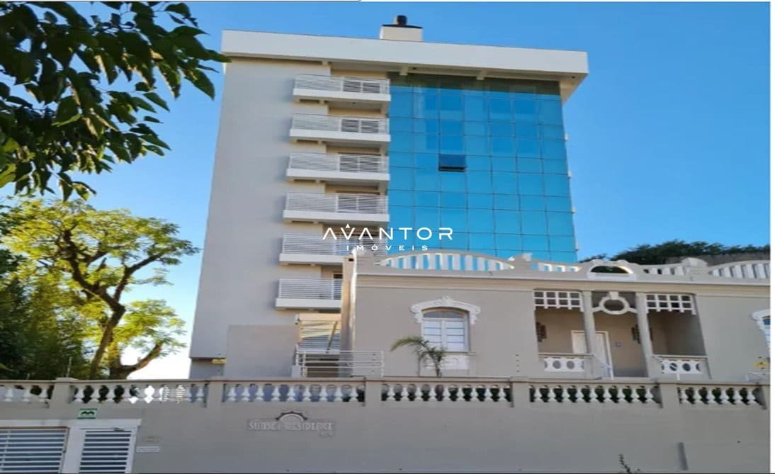 Fachada do prédio com fachada moderna — Apartamento com 2 quartos à venda no Sunset Residence, em Centro, Santa Maria/RS