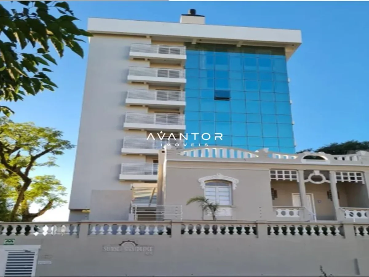 Fachada do prédio com fachada moderna — Apartamento com 2 quartos à venda no Sunset Residence, em Centro, Santa Maria/RS