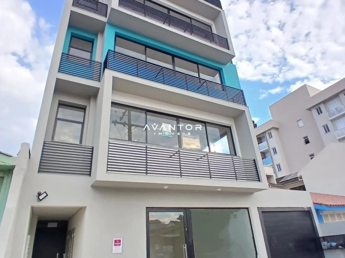 Fachada do prédio com sacadas — Sala Comercial com 1 sala à venda no Edificio Comercial Belvedere, em Camobi, Santa Maria/RS