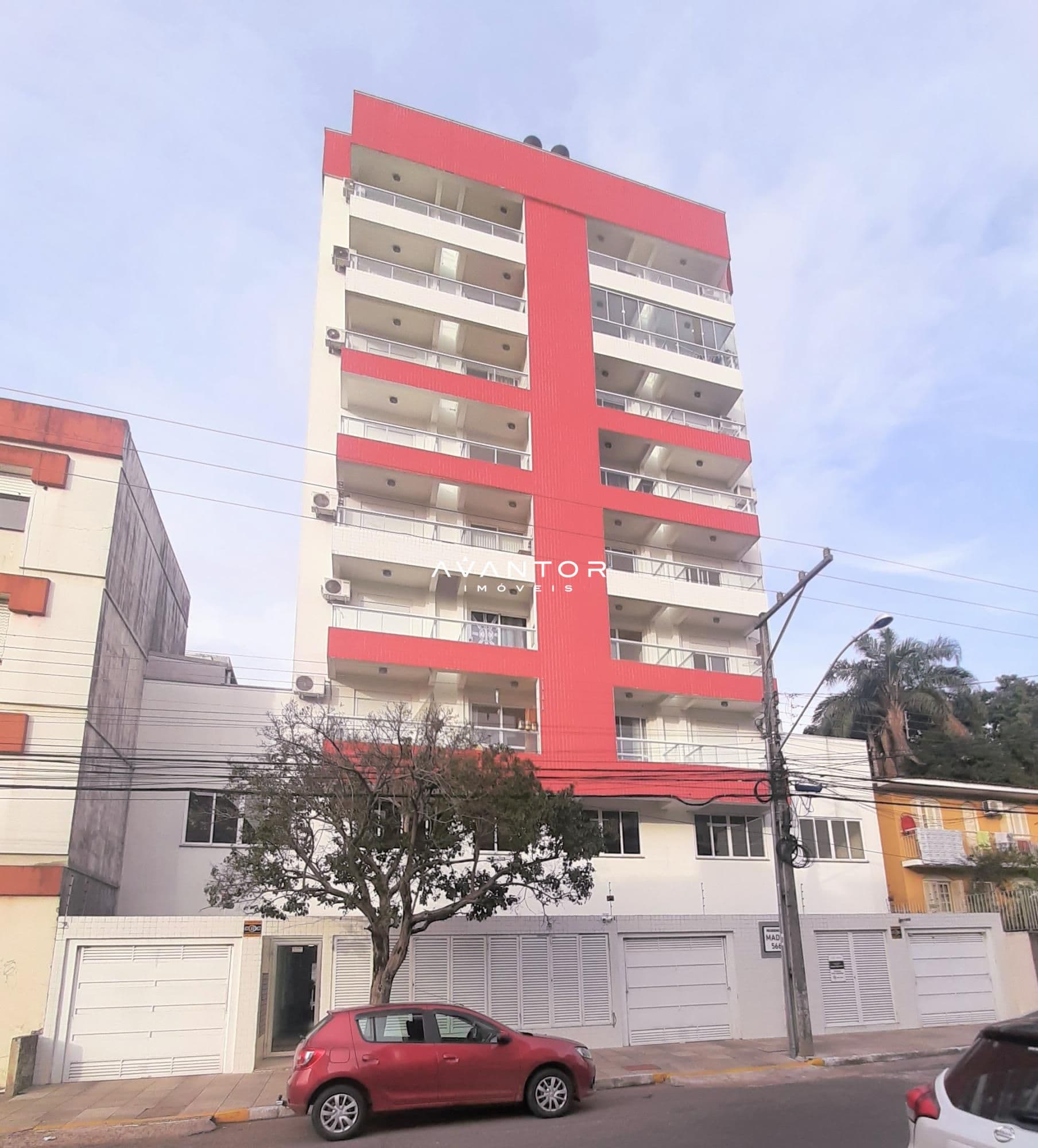 Fachada do prédio com sacadas — Apartamento com 1 quarto à venda em Nossa Senhora do Rosário, Santa Maria/RS