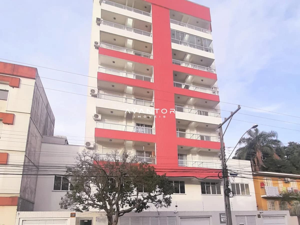 Fachada do prédio com sacadas — Apartamento com 1 quarto à venda em Nossa Senhora do Rosário, Santa Maria/RS
