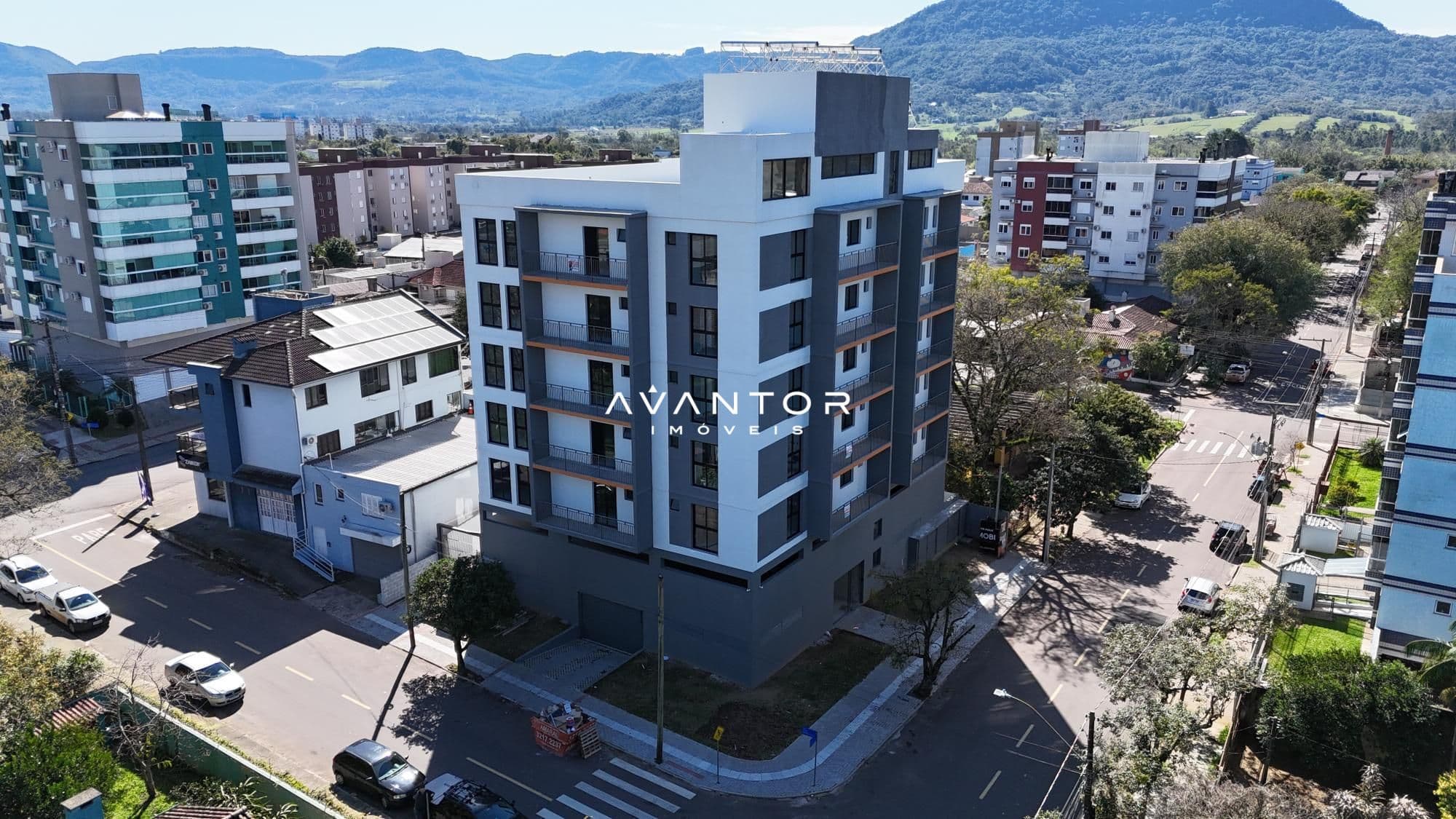 Fachada do prédio com vista panorâmica — Studio com 1 quarto à venda no Camobi Smart Living, em Camobi, Santa Maria/RS