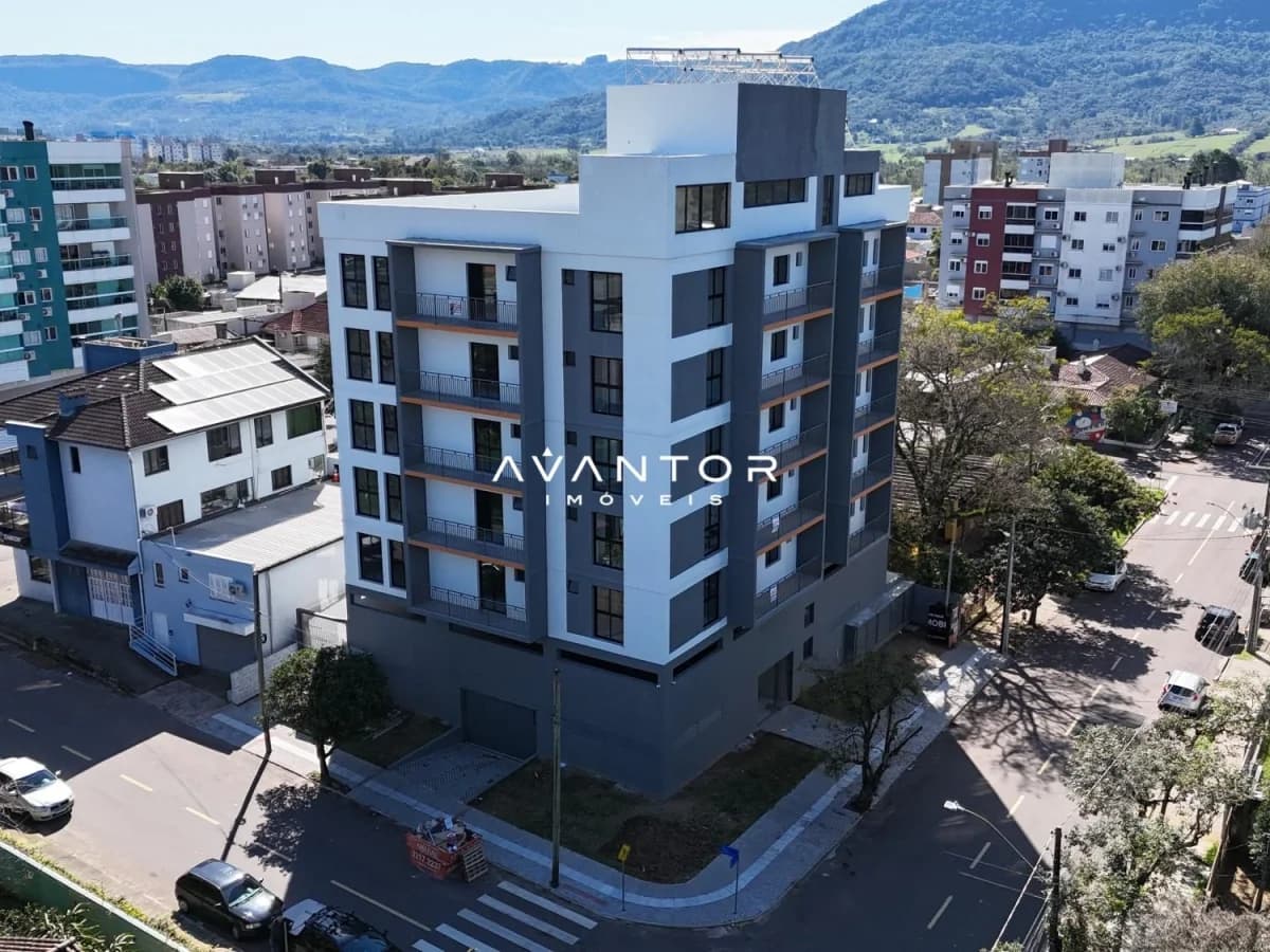 Fachada do prédio com vista panorâmica — Studio com 1 quarto à venda no Camobi Smart Living, em Camobi, Santa Maria/RS