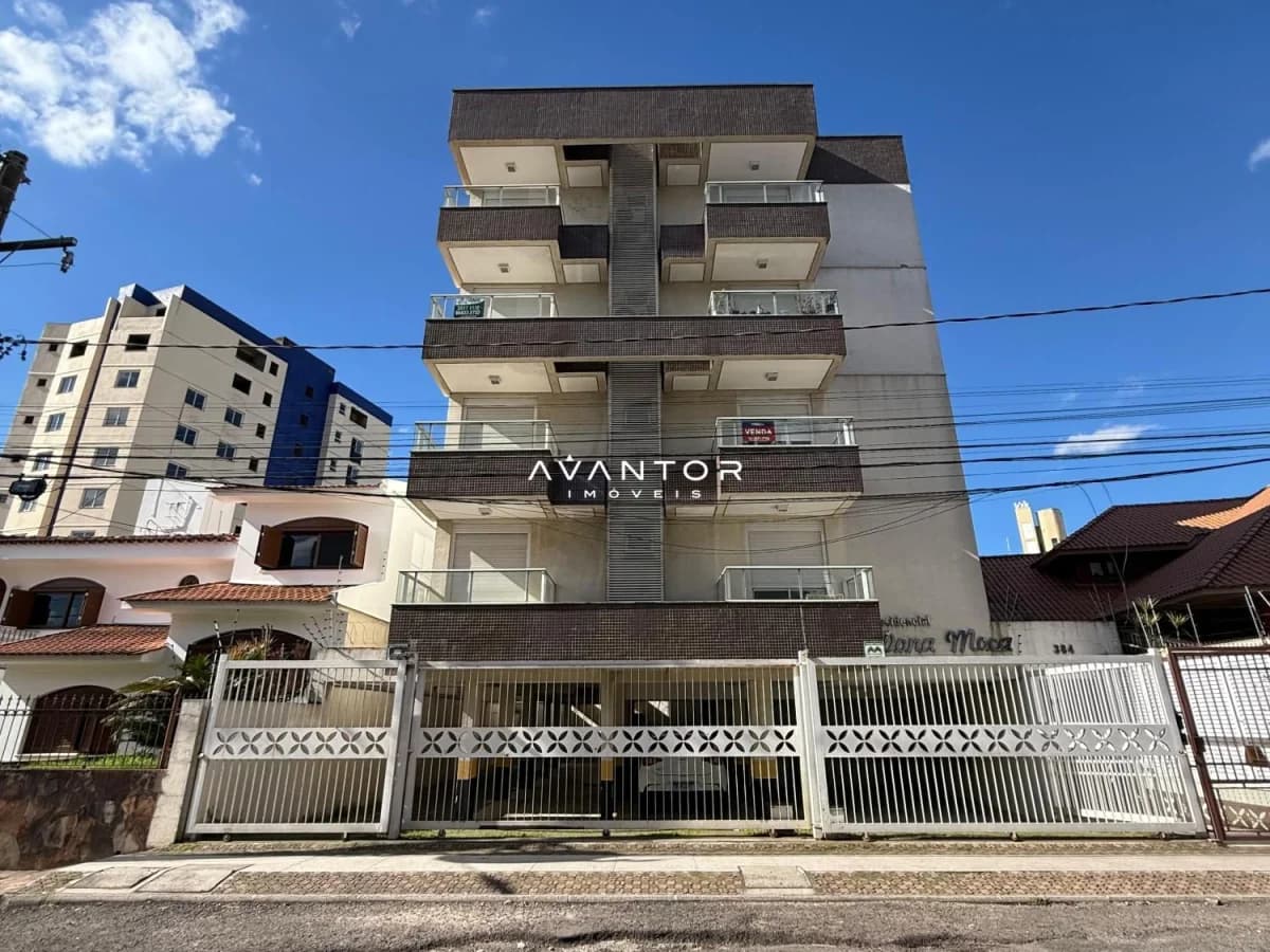 Fachada do prédio com sacadas — Apartamento com 1 quarto à venda em Nossa Senhora do Rosário, Santa Maria/RS