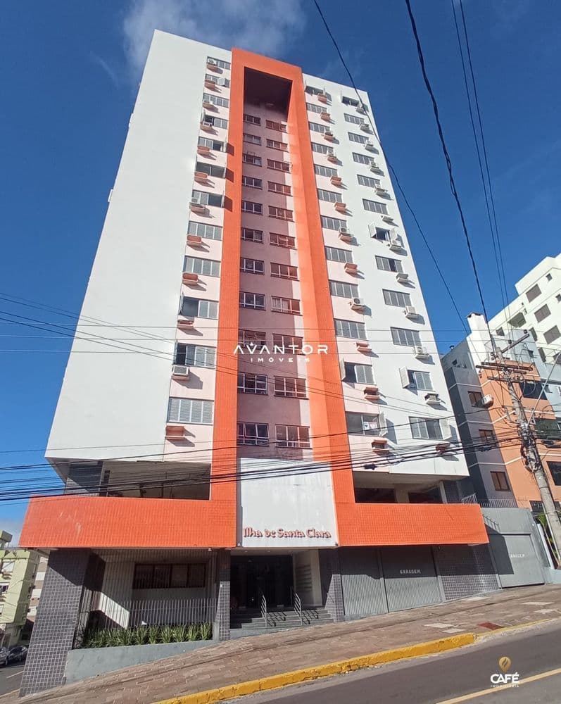 Fachada do prédio com sacadas — Apartamento com 2 quartos à venda no Edifício Ilha de Santa Clara, em Centro, Santa Maria/RS