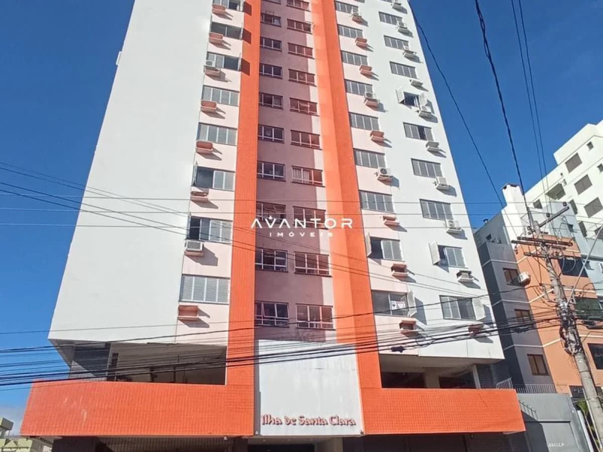 Fachada do prédio com sacadas — Apartamento com 2 quartos à venda no Edifício Ilha de Santa Clara, em Centro, Santa Maria/RS