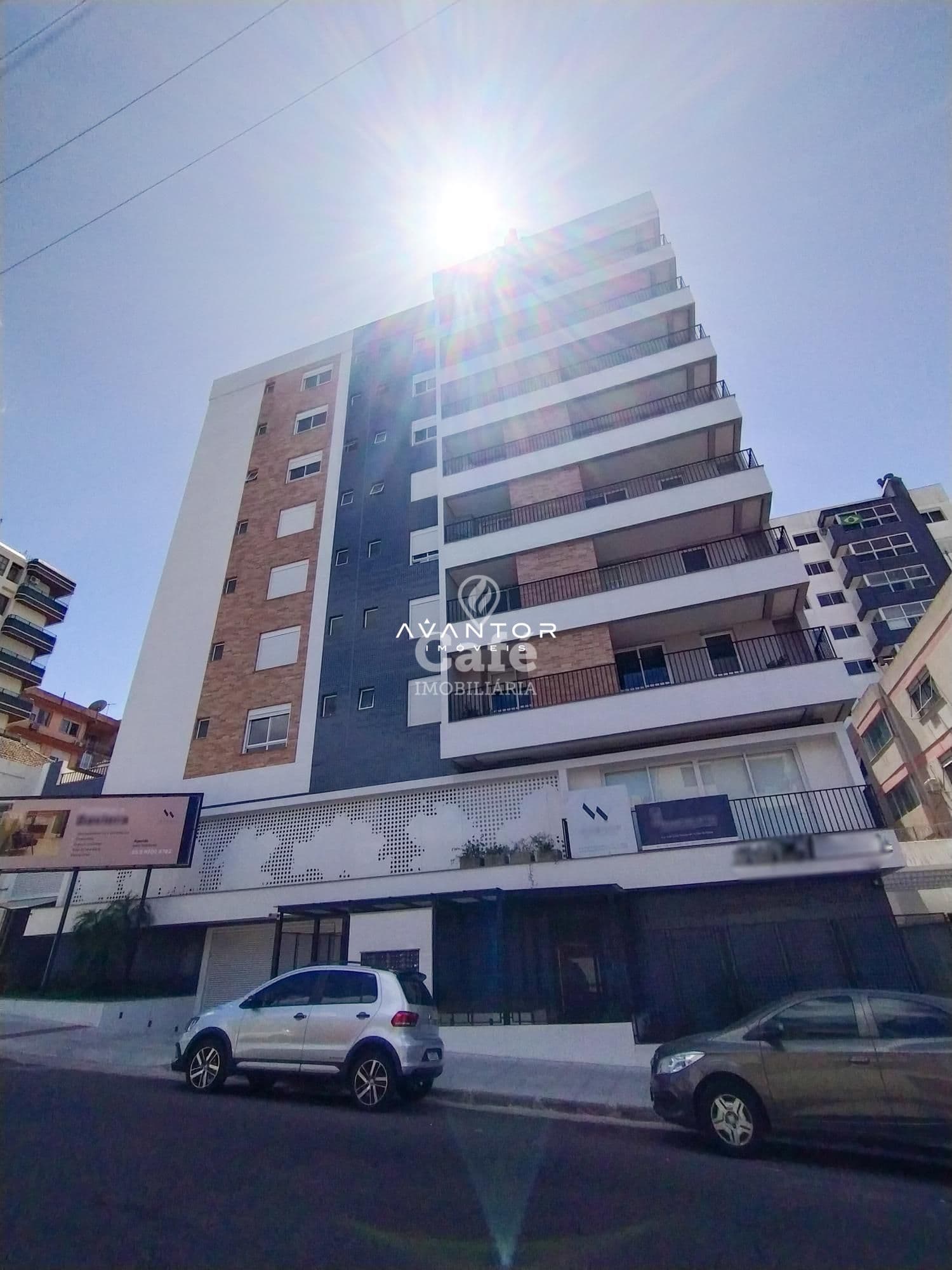 Fachada do prédio com sacadas — Apartamento com 1 quarto à venda no Baviera, em Nossa Senhora de Fátima, Santa Maria/RS