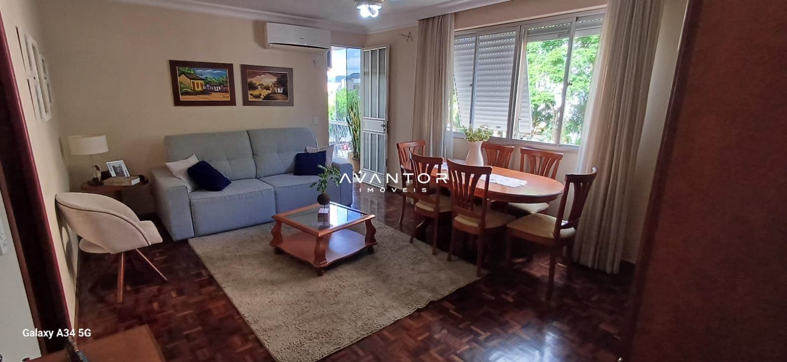 Sala de estar integrada à cozinha — Apartamento com 3 quartos à venda no La Paz, em Menino Jesus, Santa Maria/RS