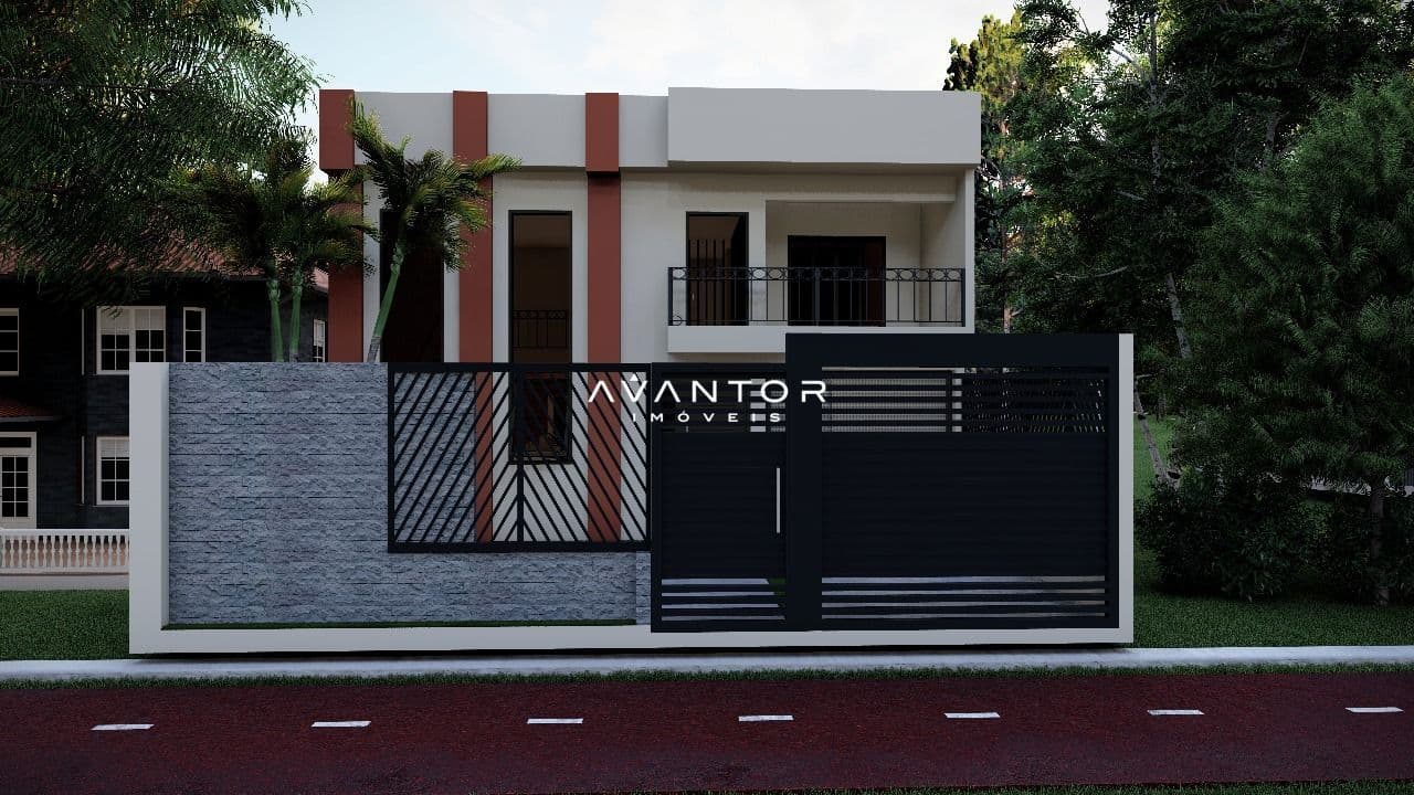 Fachada da casa com portão preto — Casa com 3 quartos à venda em Patronato, Santa Maria/RS