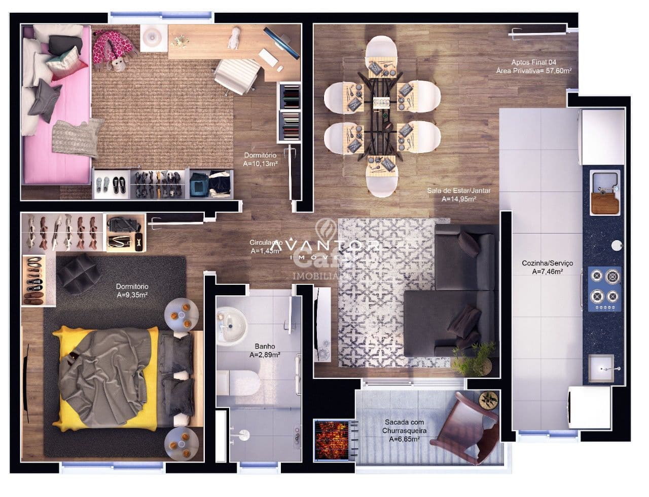 Apartamento com 2 quartos à venda no Residencial Vista do Vale, em Nossa Senhora das Dores, Santa Maria/RS — foto 8 de 17