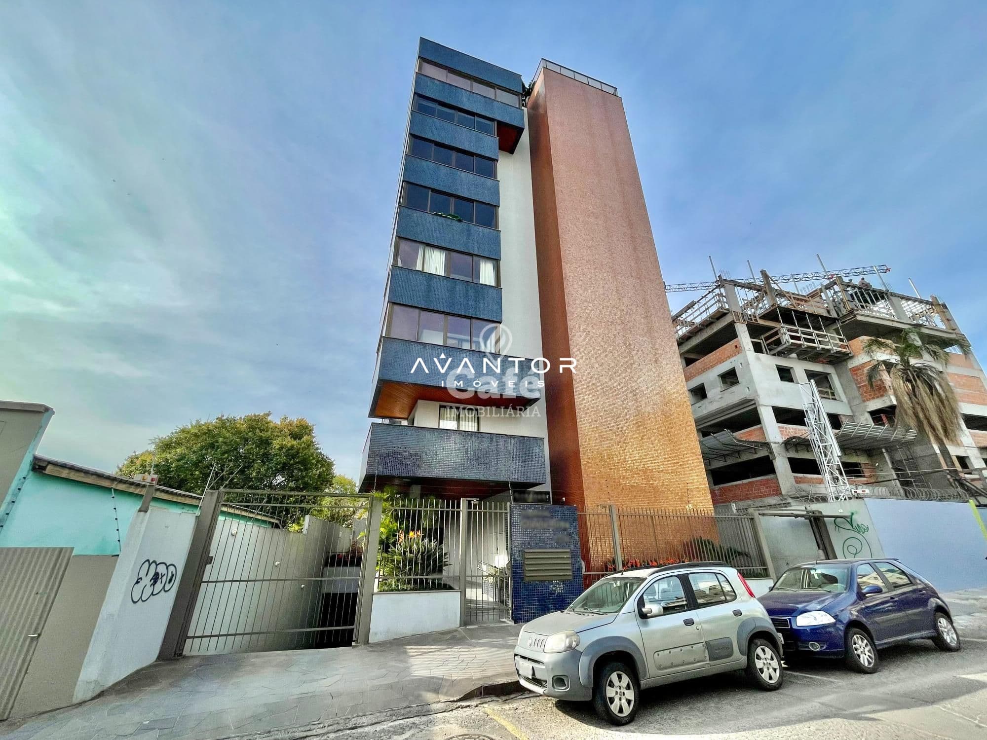 Fachada do prédio com garagem — Apartamento com 3 quartos à venda no Residencial Olavio Rosa, em Centro, Santa Maria/RS