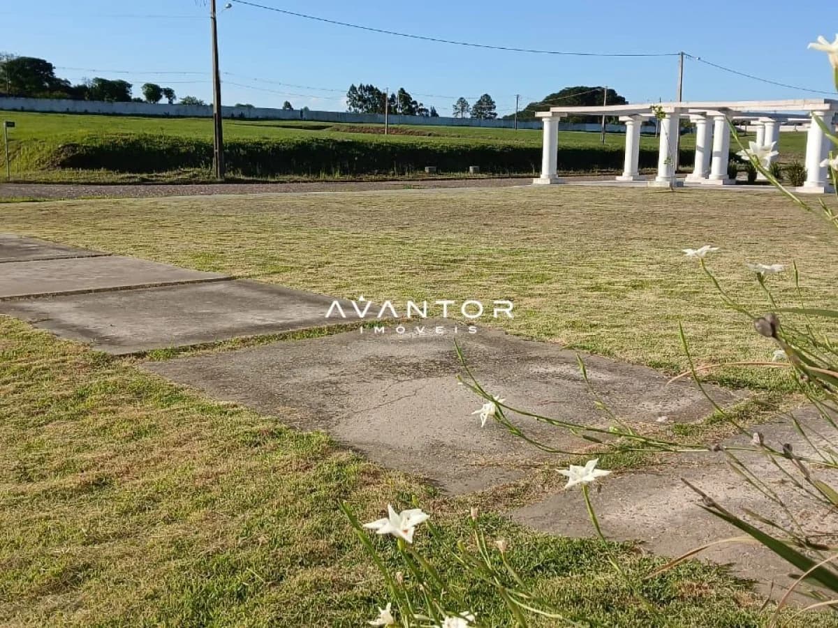 Terreno com garagem coberta e vista de plantação — Terreno à venda no Condomínio Alexandria, em Camobi, Santa Maria/RS
