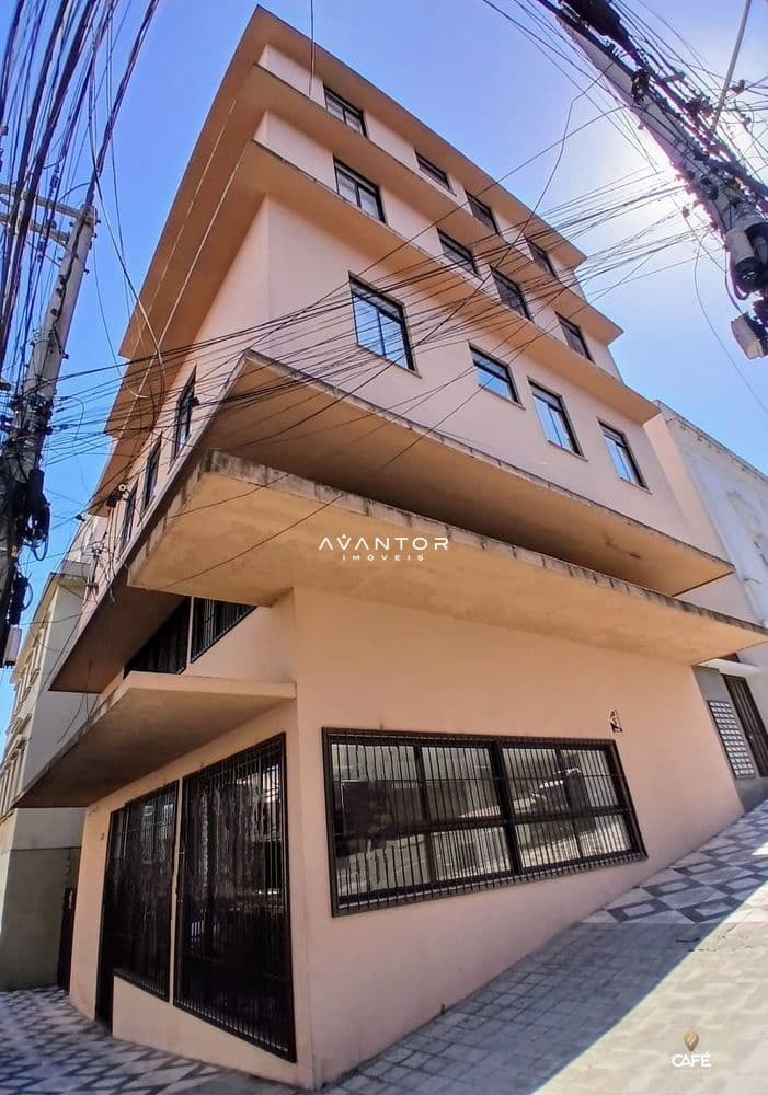 Fachada do prédio com sacadas — Apartamento com 1 quarto à venda no Edifício Santa Terezinha, em Centro, Santa Maria/RS