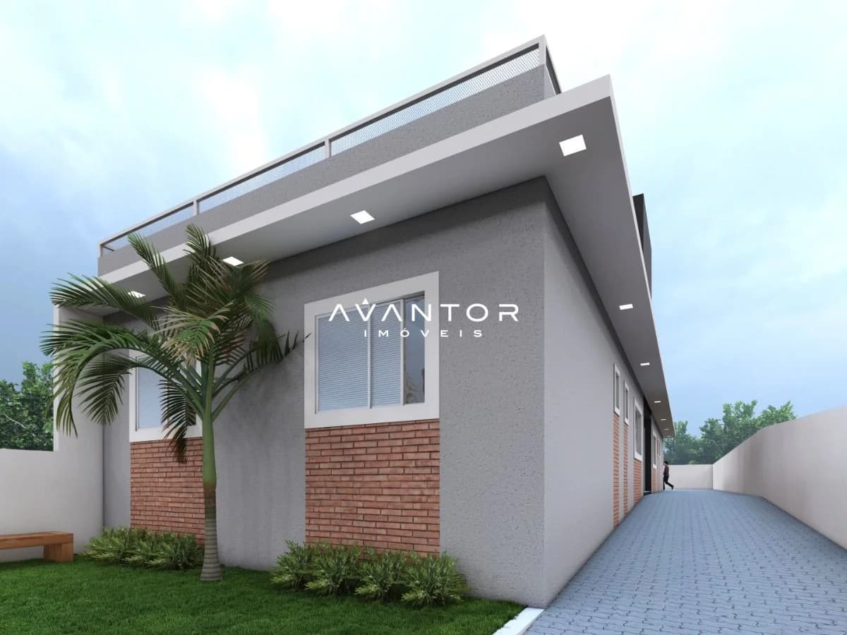 Fachada da casa com garagem — Casa com 2 quartos à venda em Boca do Monte, Santa Maria/RS