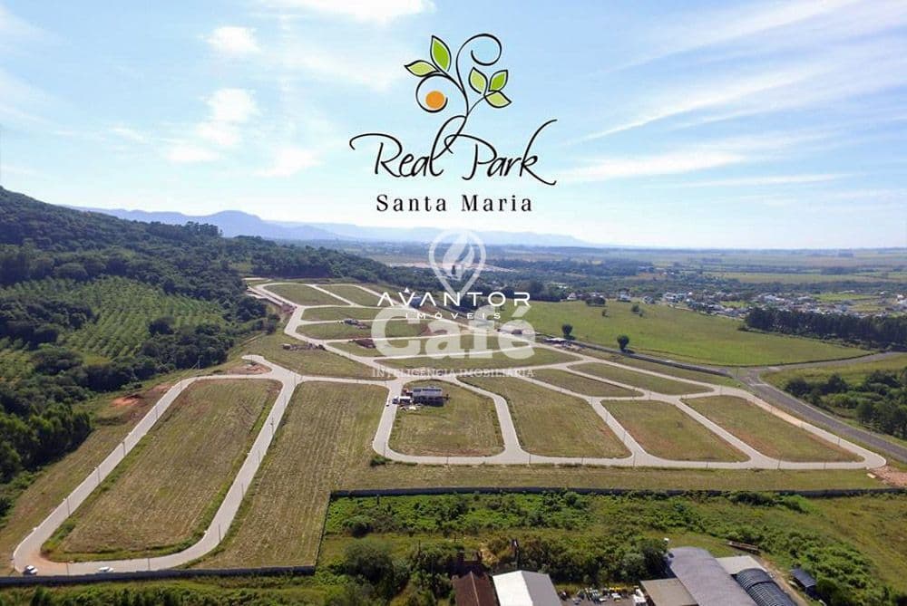 Terreno com vista aérea do loteamento — Terreno à venda no Residencial Real Park, em Tomazetti, Santa Maria/RS