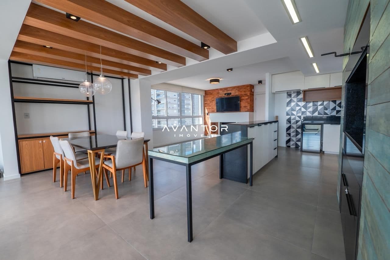 Sala de estar integrada à cozinha — Apartamento com 3 quartos à venda no Residencial Las Piedras, em Centro, Santa Maria/RS