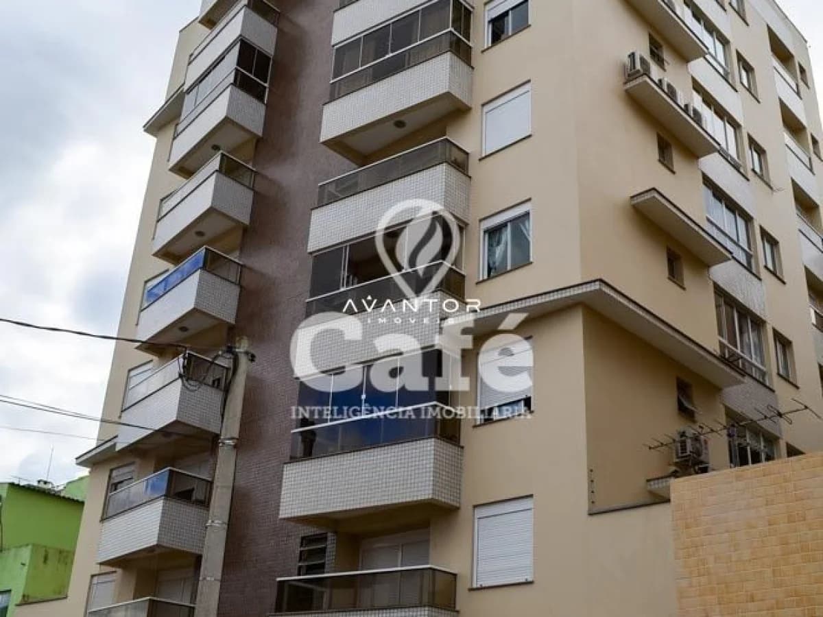 Fachada do prédio com sacadas — Cobertura com 2 quartos à venda em Nossa Senhora de Fátima, Santa Maria/RS