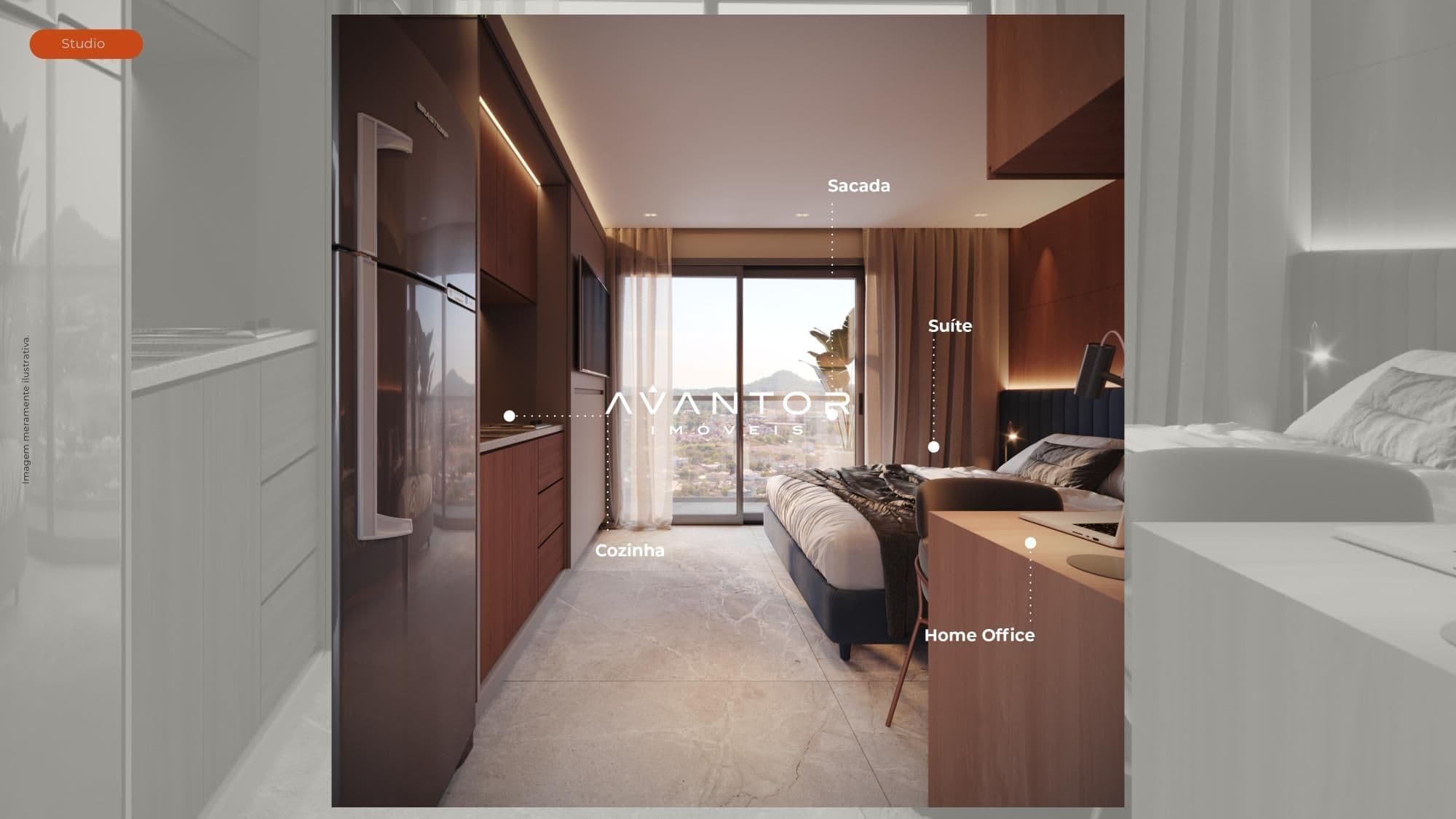 Studio com 1 quarto à venda no Atmo Concept Home, em Nossa Senhora Medianeira, Santa Maria/RS — foto 4 de 6