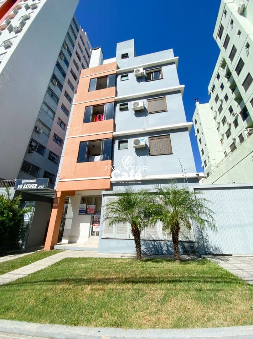 Fachada do prédio com varanda — Apartamento com 2 quartos à venda no Residencial Vó Esther, em Centro, Santa Maria/RS