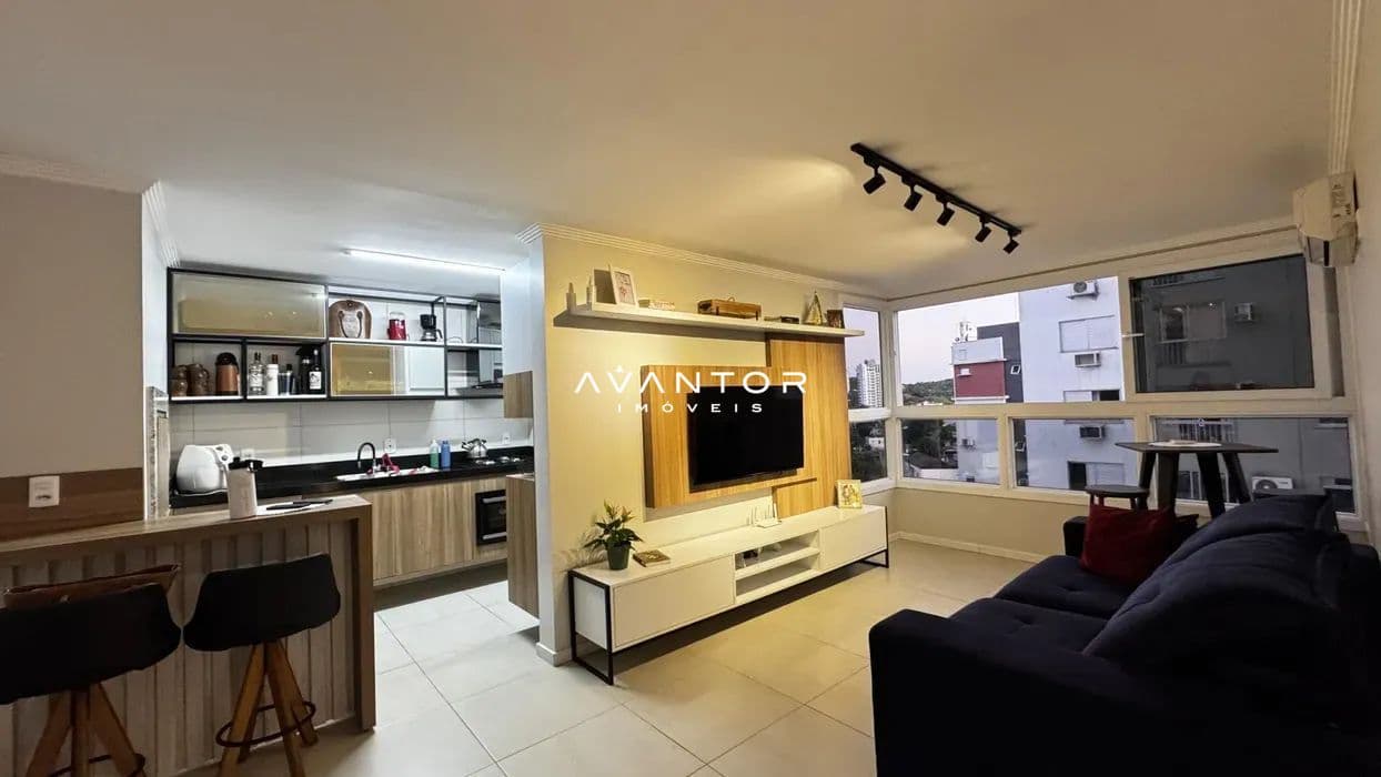 Sala de estar integrada à cozinha — Apartamento com 2 quartos à venda em Nossa Senhora das Dores, Santa Maria/RS
