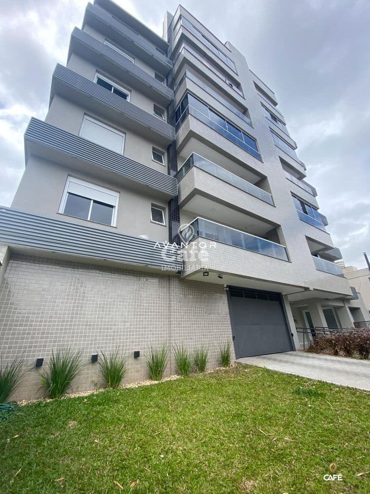 Fachada do prédio com garagem — Apartamento com 2 quartos à venda no Residencial Tramonto, em Centro, Santa Maria/RS