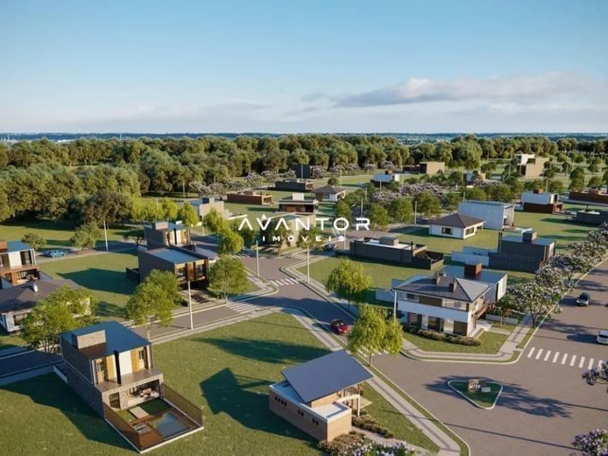 Vista aérea do empreendimento imobiliário — Casa com 3 quartos à venda no Arbo Eco Village, em Camobi, Santa Maria/RS