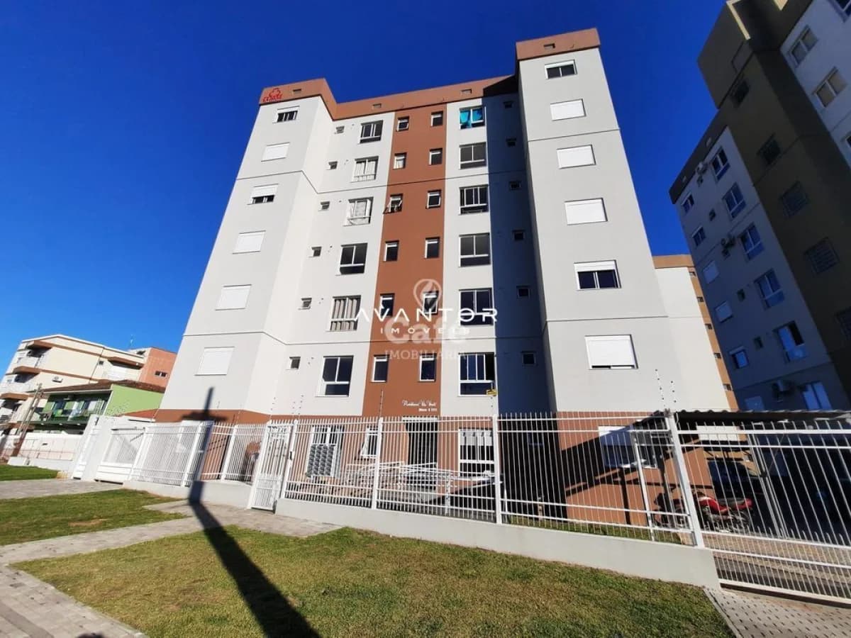 Fachada do prédio com portão de entrada — Apartamento com 1 quarto à venda em Camobi, Santa Maria/RS