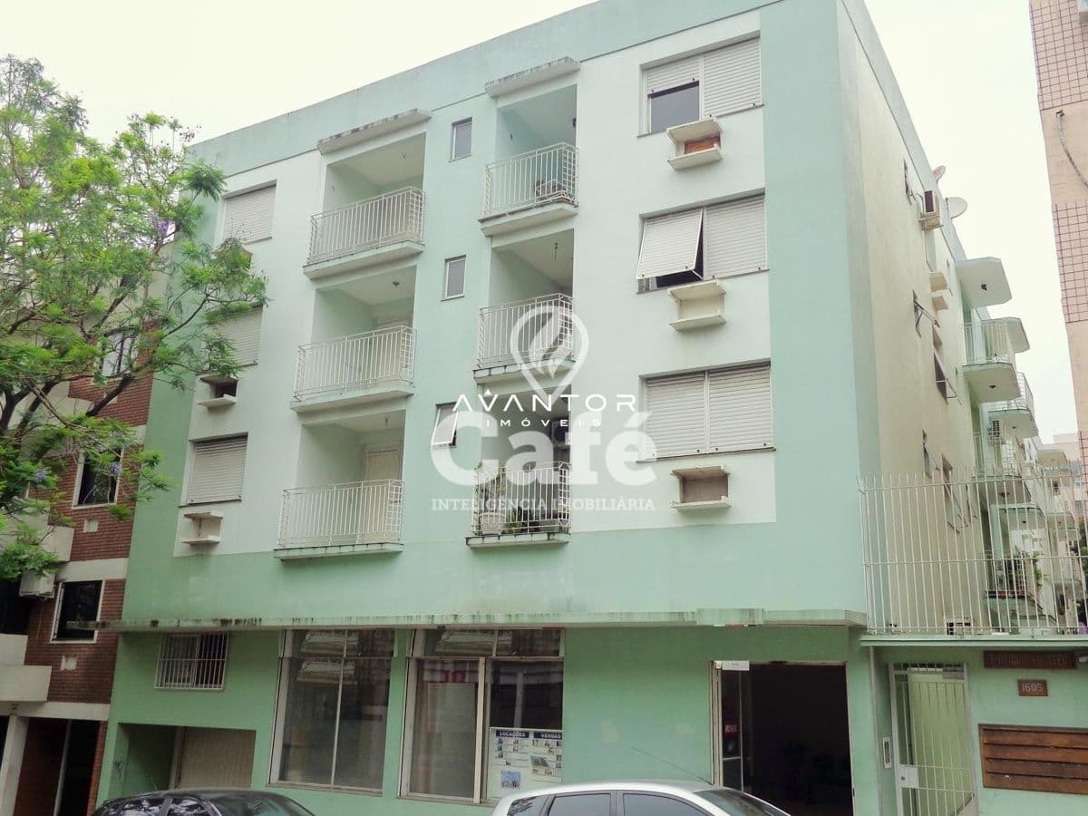 Fachada do prédio com sacadas — Apartamento com 1 quarto à venda no Edifício Yucatec, em Centro, Santa Maria/RS